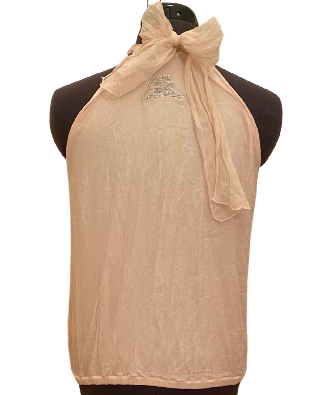 BLUGIRL Розовая шелковая майка, фото 2