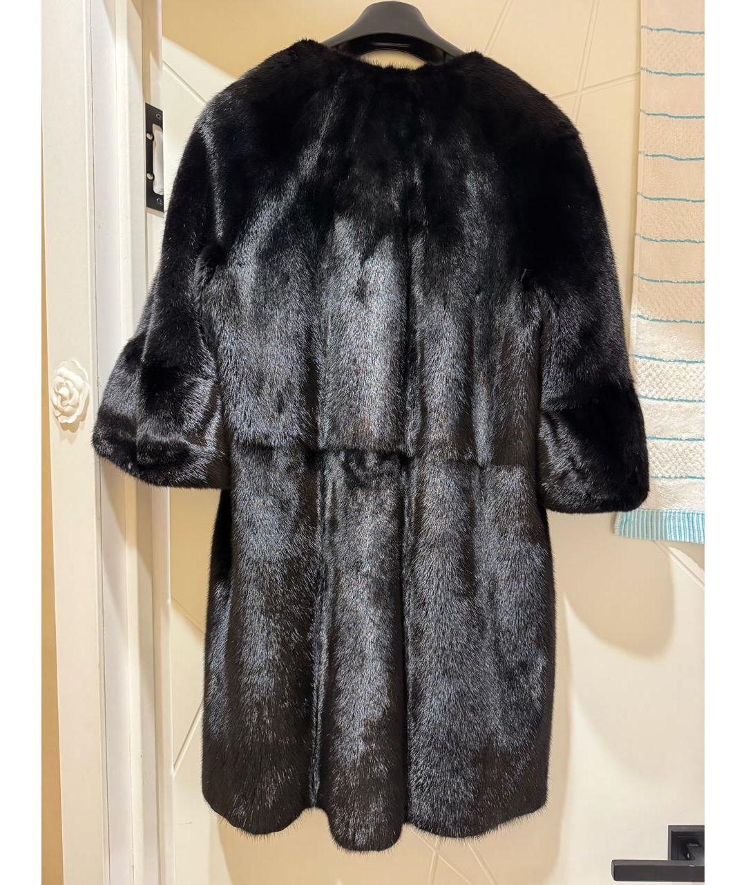 SIMONETTA RAVIZZA Черная меховая шуба, фото 2