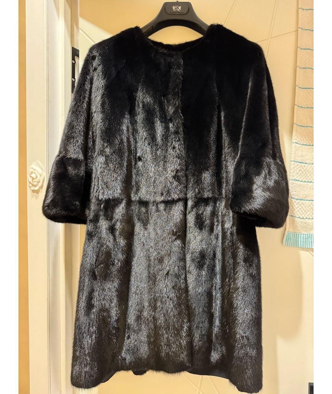 SIMONETTA RAVIZZA Черная меховая шуба, фото 5