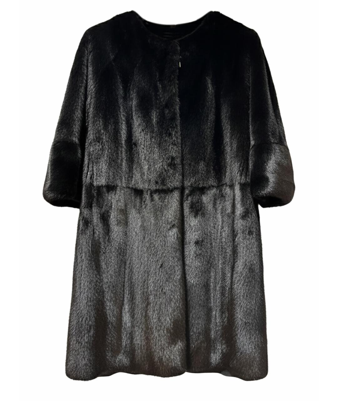 SIMONETTA RAVIZZA Черная меховая шуба, фото 1
