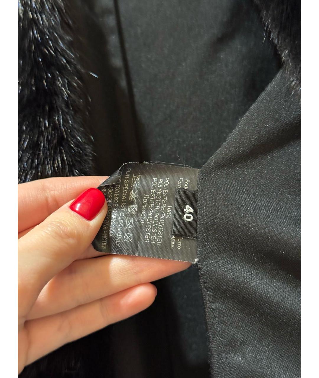 SIMONETTA RAVIZZA Черная меховая шуба, фото 4