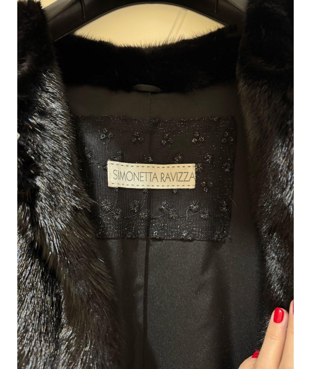 SIMONETTA RAVIZZA Черная меховая шуба, фото 3