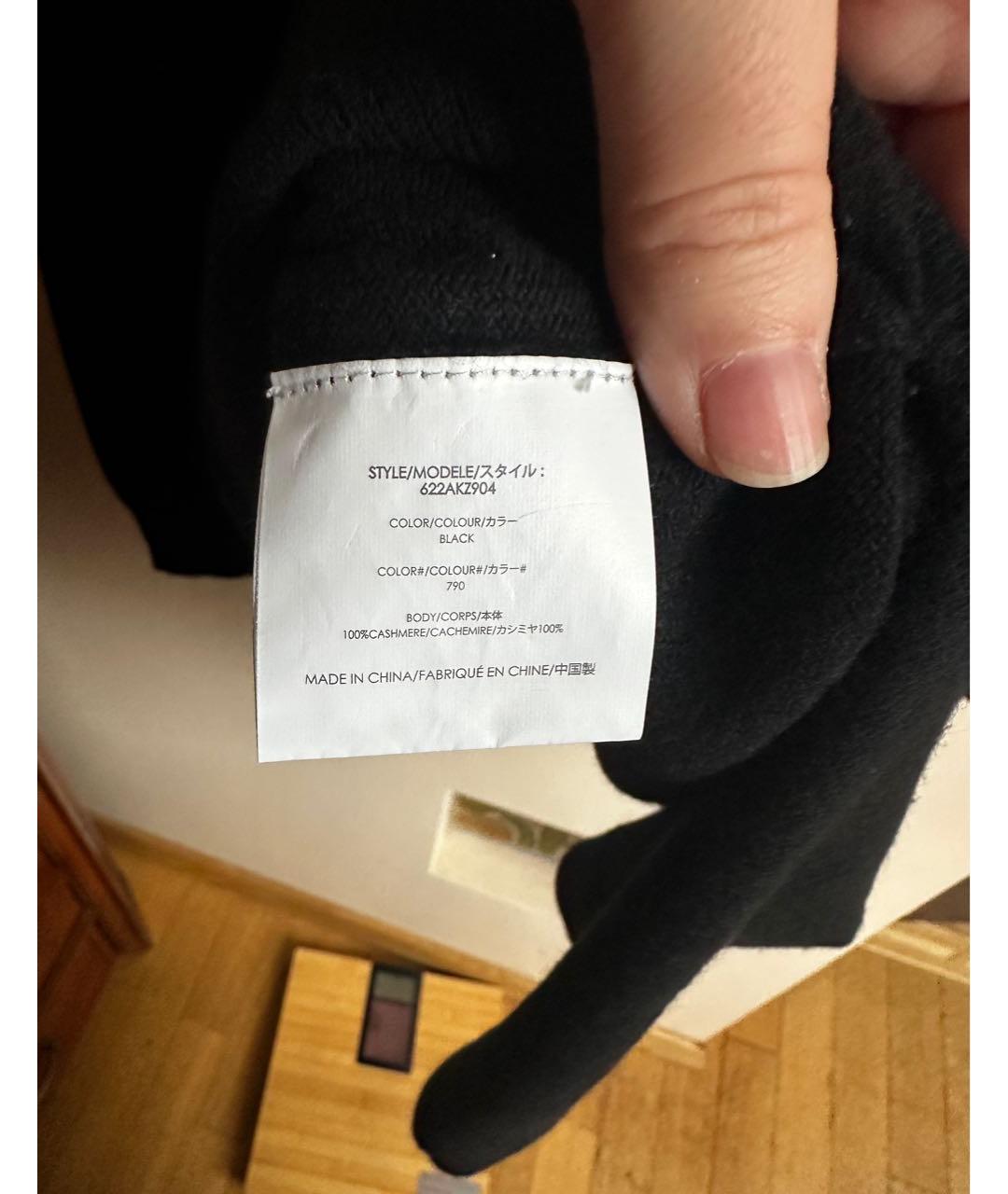 MICHAEL KORS Черный кашемировый джемпер / свитер, фото 3