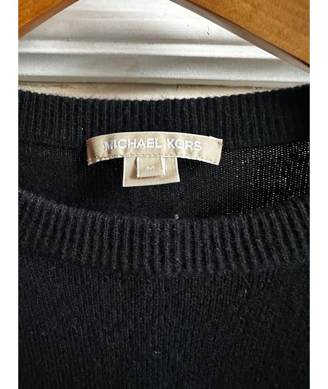 MICHAEL KORS Черный кашемировый джемпер / свитер, фото 4