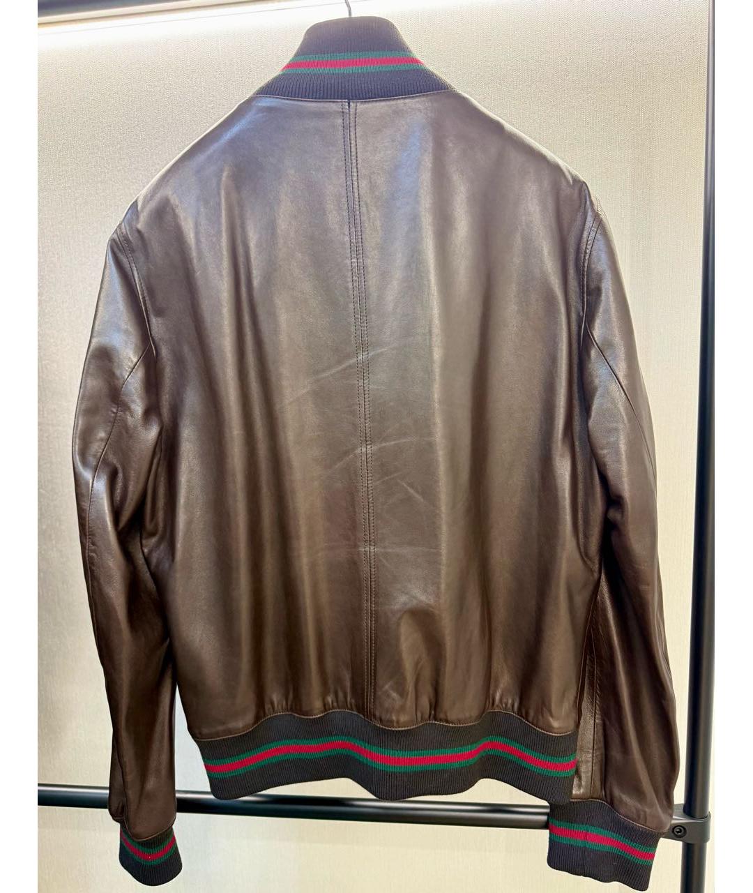 GUCCI Коричневая кожаная куртка, фото 2