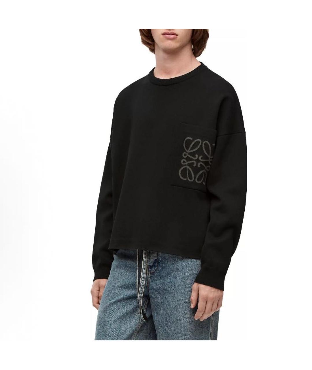 LOEWE Черный хлопковый джемпер / свитер, фото 3