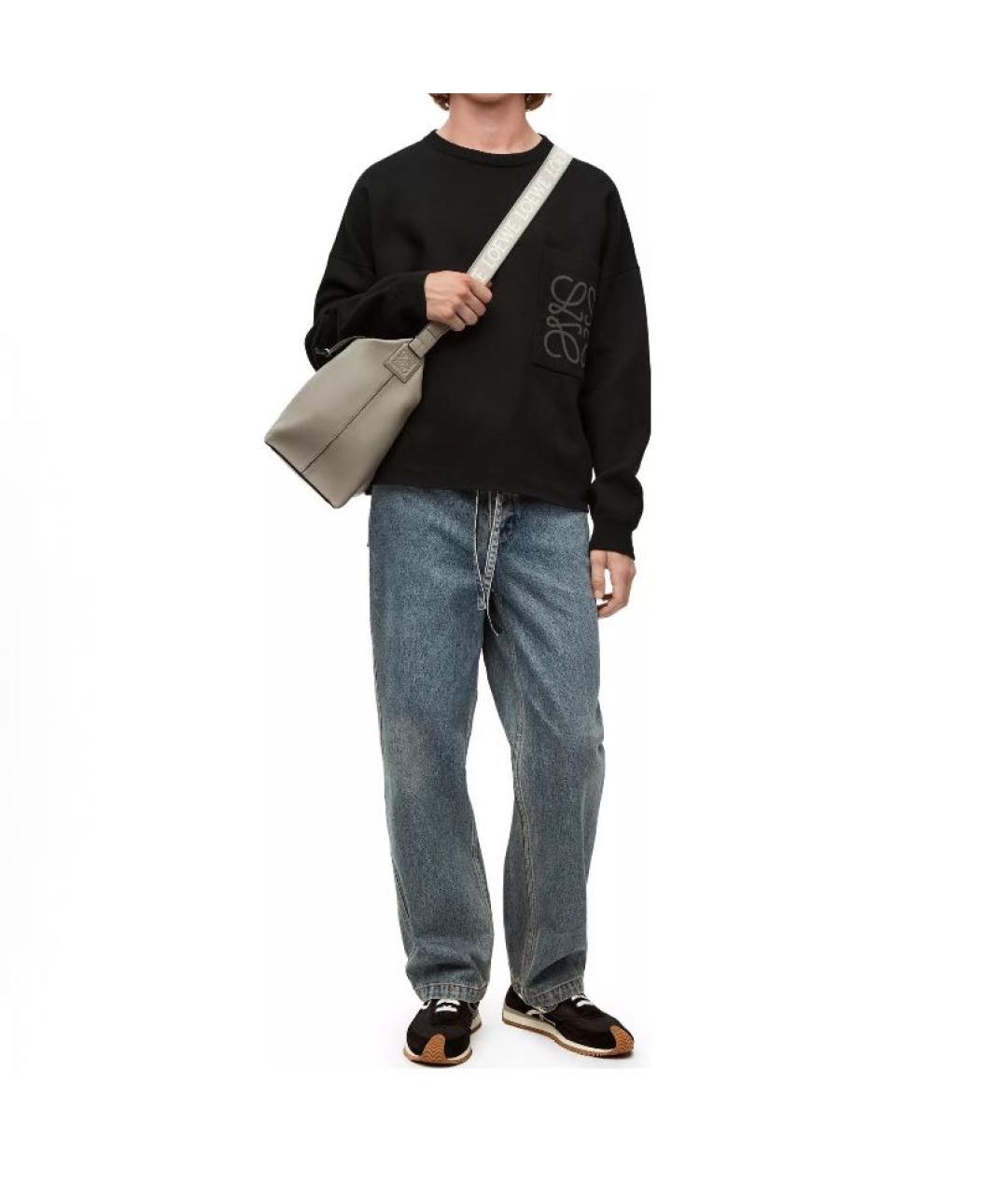 LOEWE Черный хлопковый джемпер / свитер, фото 5