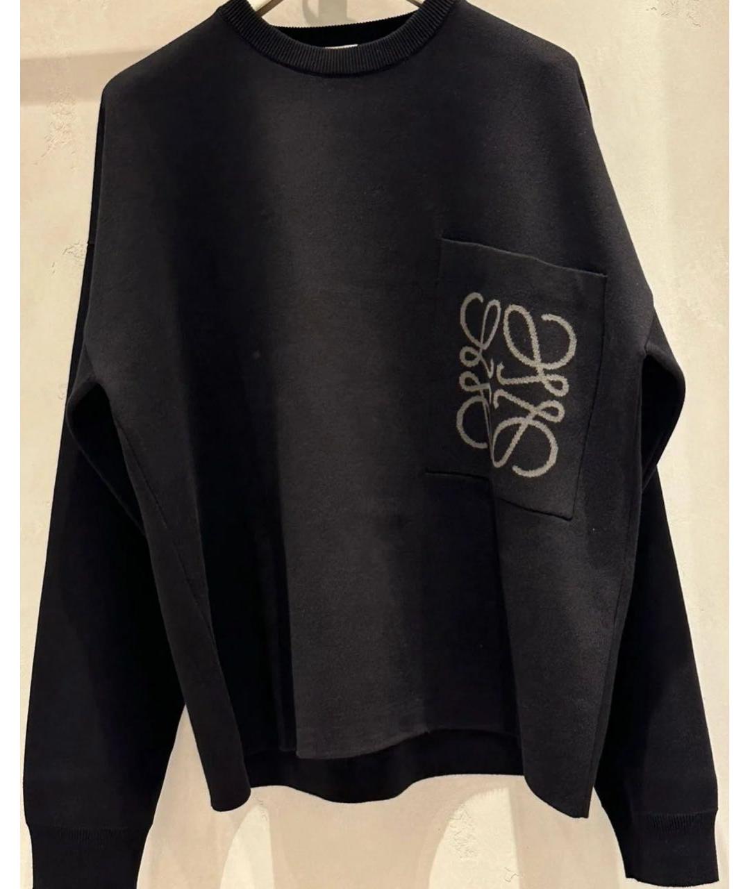 LOEWE Черный хлопковый джемпер / свитер, фото 7