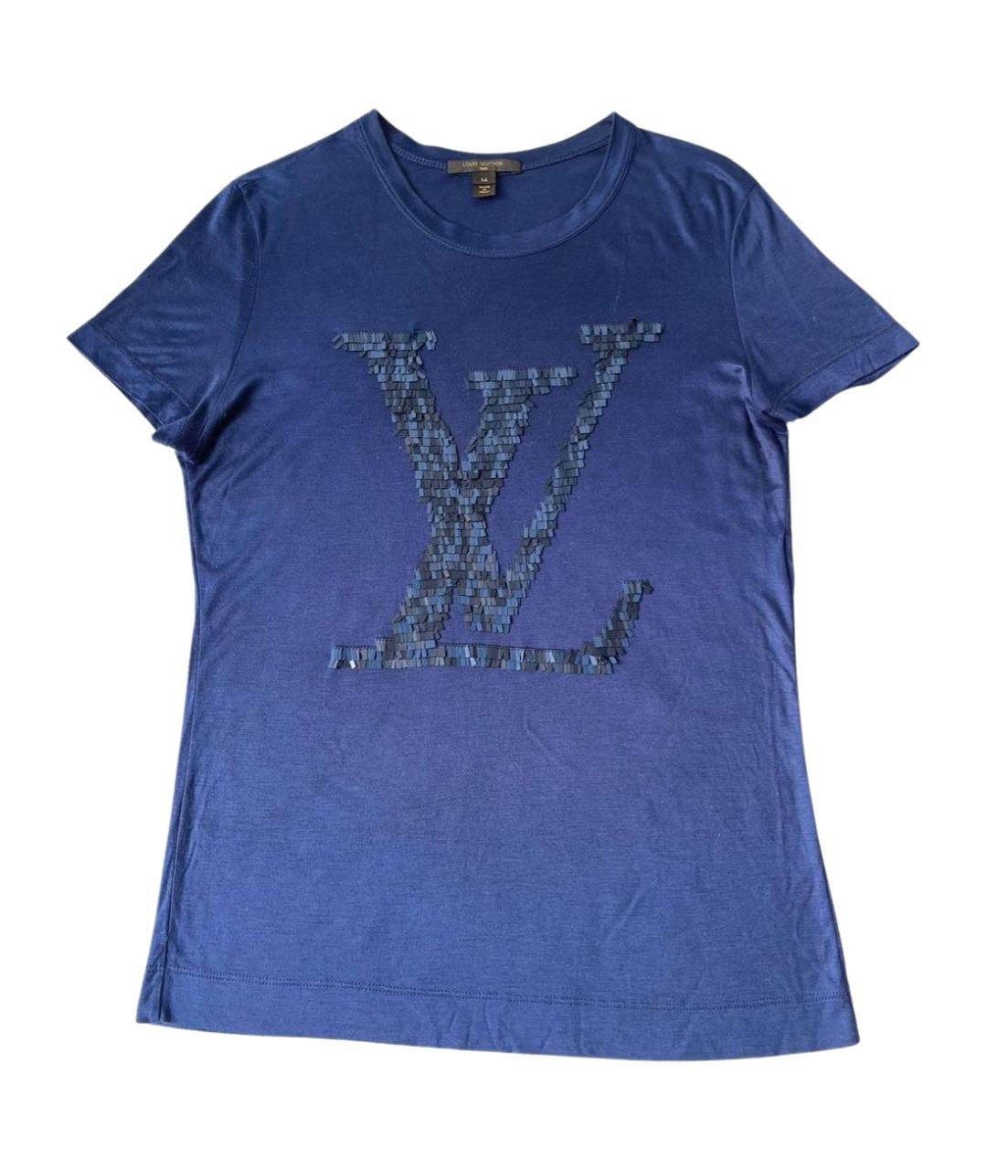 LOUIS VUITTON Синяя хлопковая футболка, фото 1