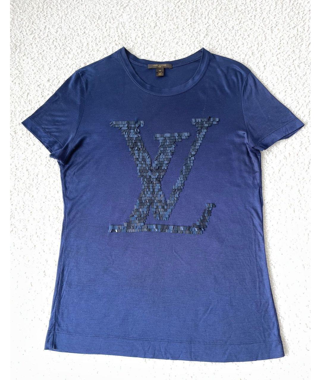 LOUIS VUITTON Синяя хлопковая футболка, фото 2