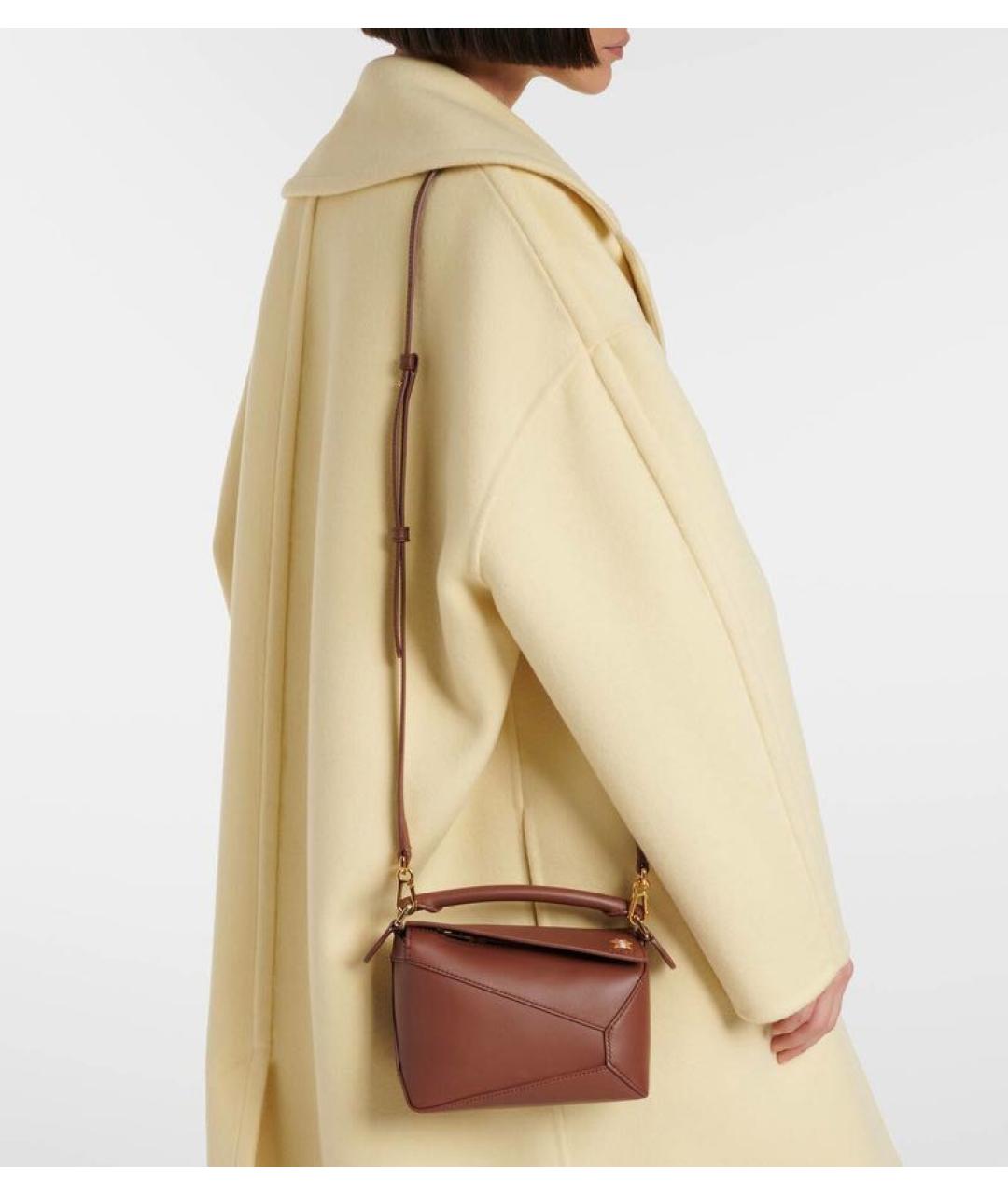 LOEWE Коричневая кожаная сумка через плечо, фото 2