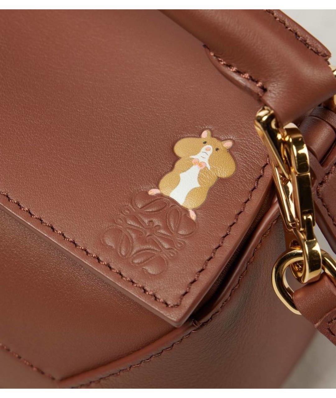 LOEWE Коричневая кожаная сумка через плечо, фото 5