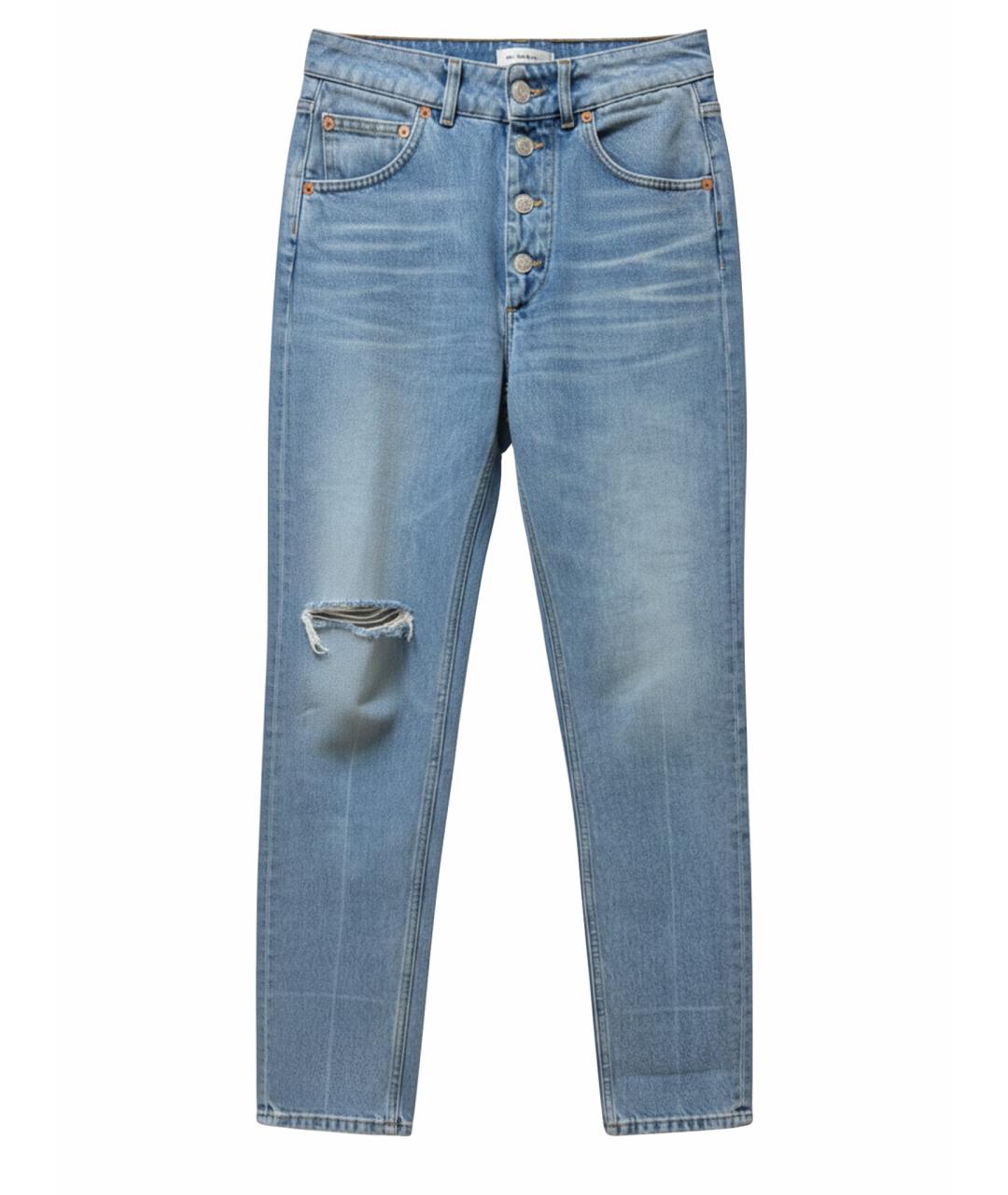 BALENCIAGA Голубые хлопковые прямые джинсы, фото 1