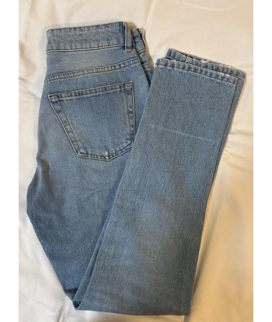 BALENCIAGA Голубые хлопковые прямые джинсы, фото 2