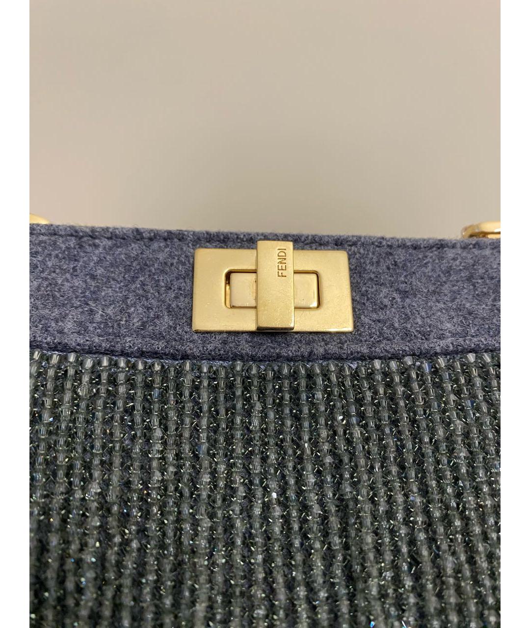 FENDI Серая тканевая сумка через плечо, фото 6