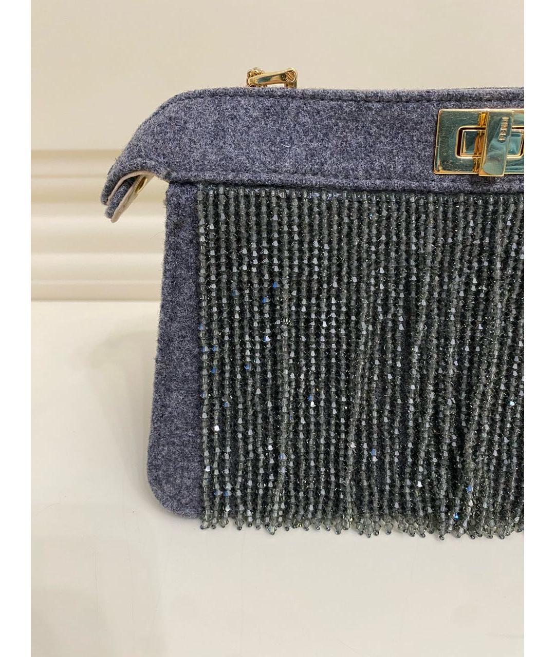 FENDI Серая тканевая сумка через плечо, фото 3