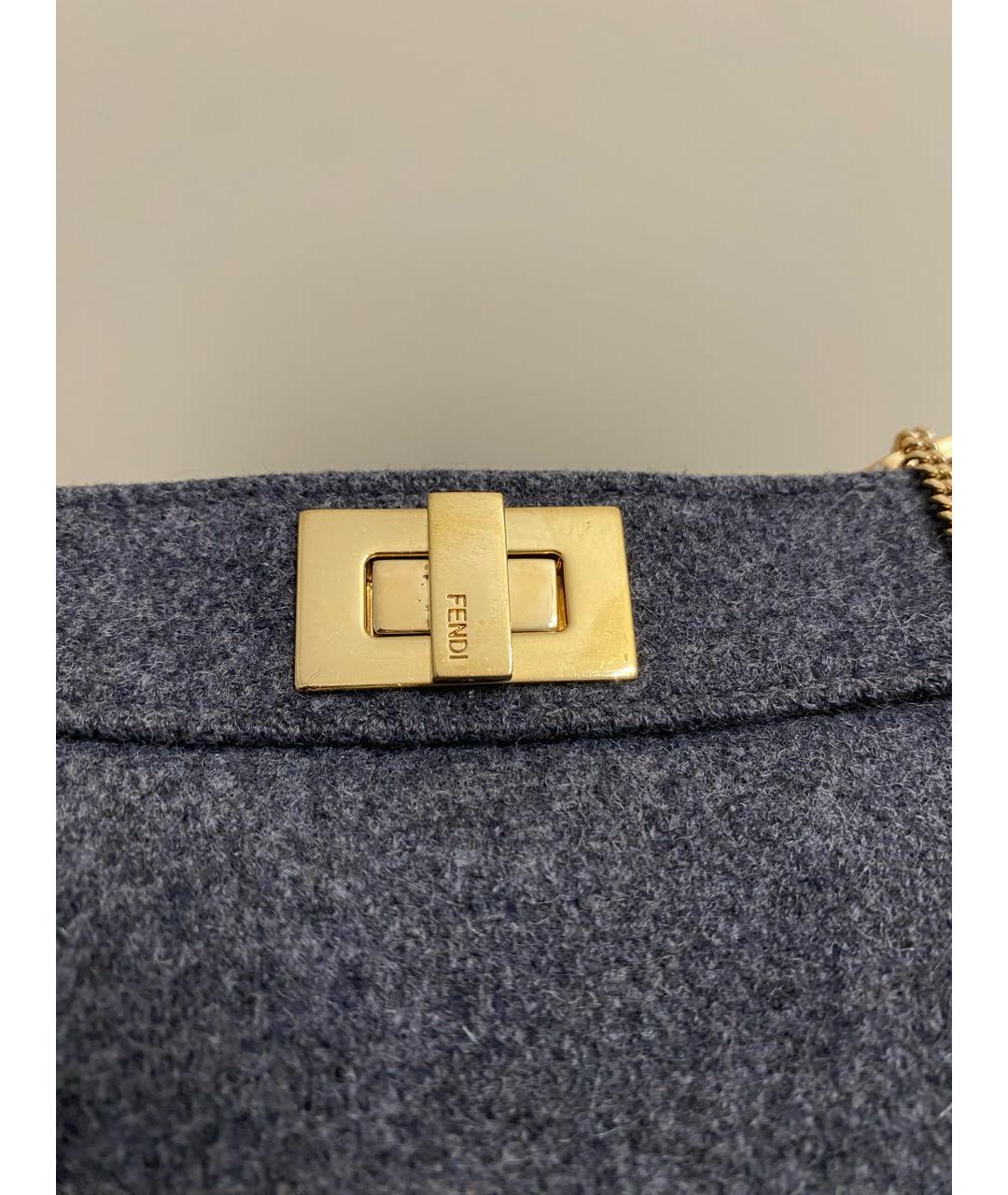 FENDI Серая тканевая сумка через плечо, фото 4