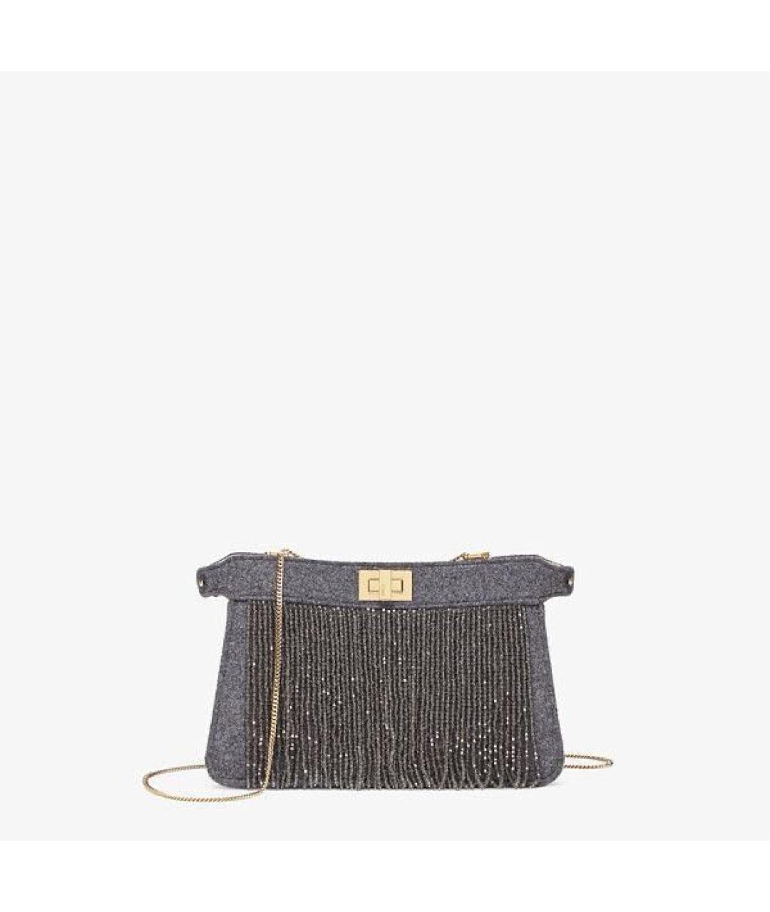 FENDI Серая тканевая сумка через плечо, фото 9