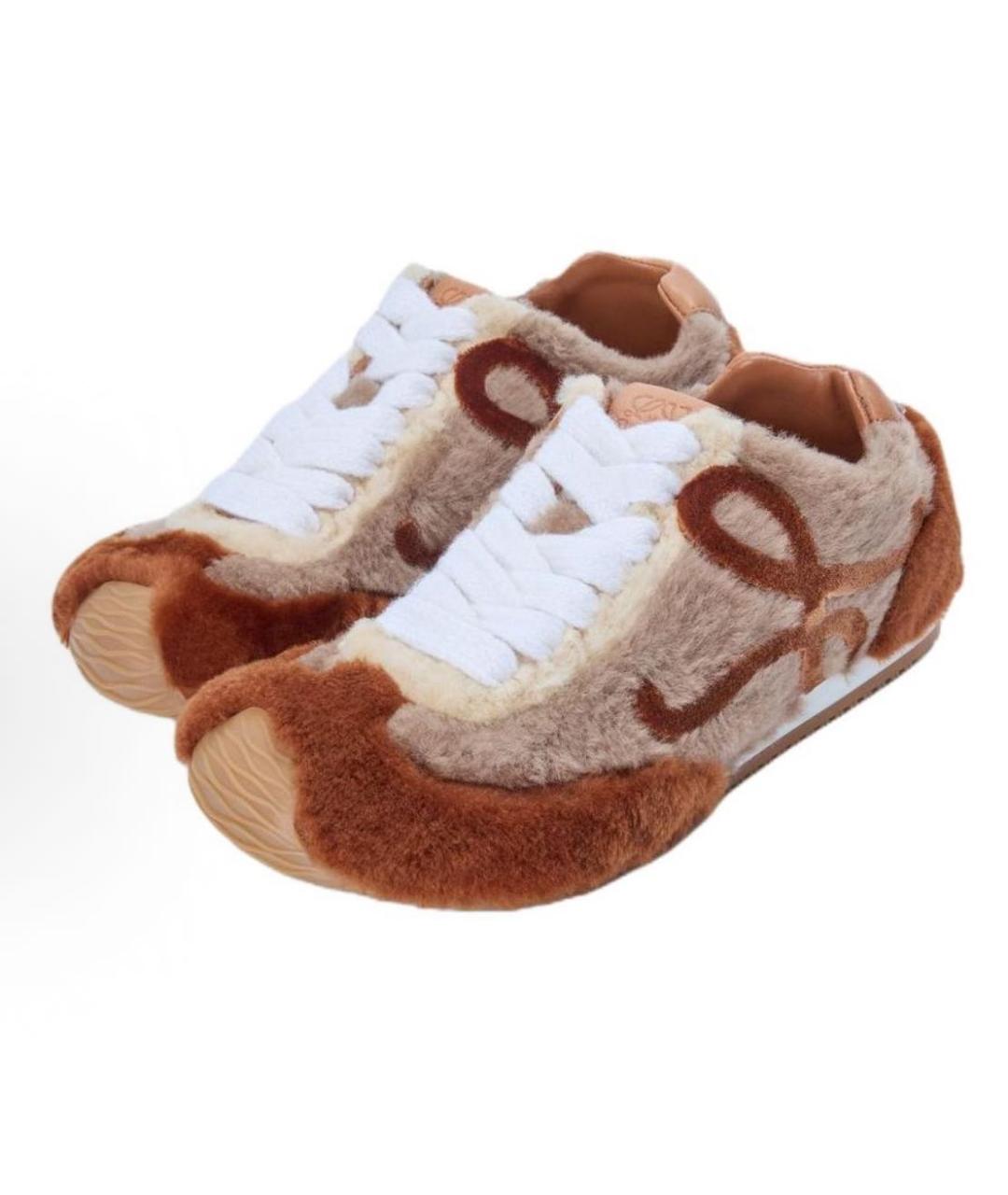 LOEWE Коричневые кроссовки, фото 2