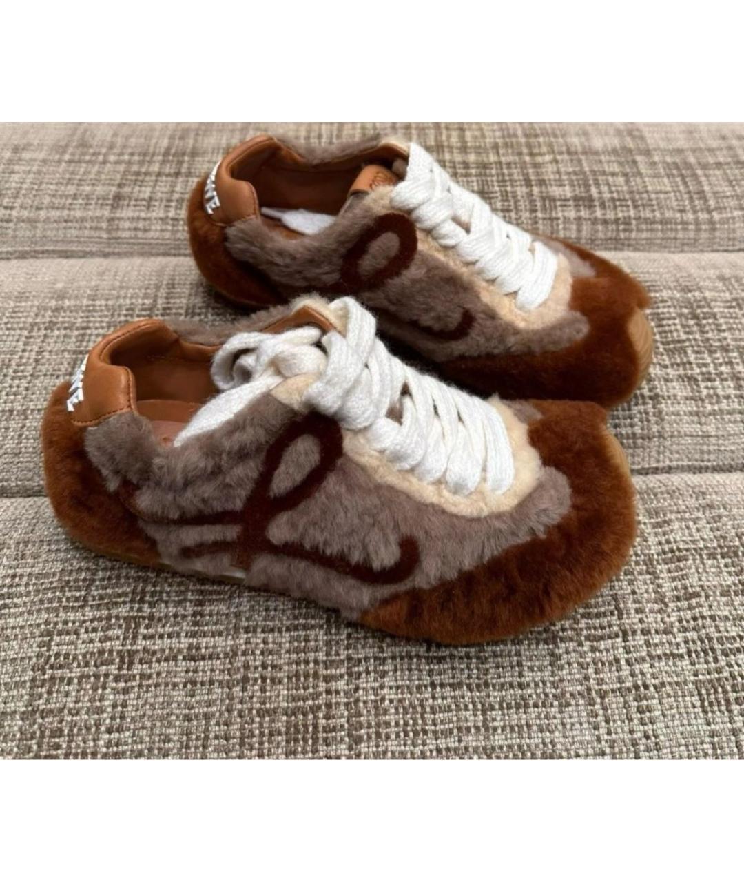 LOEWE Коричневые кроссовки, фото 4