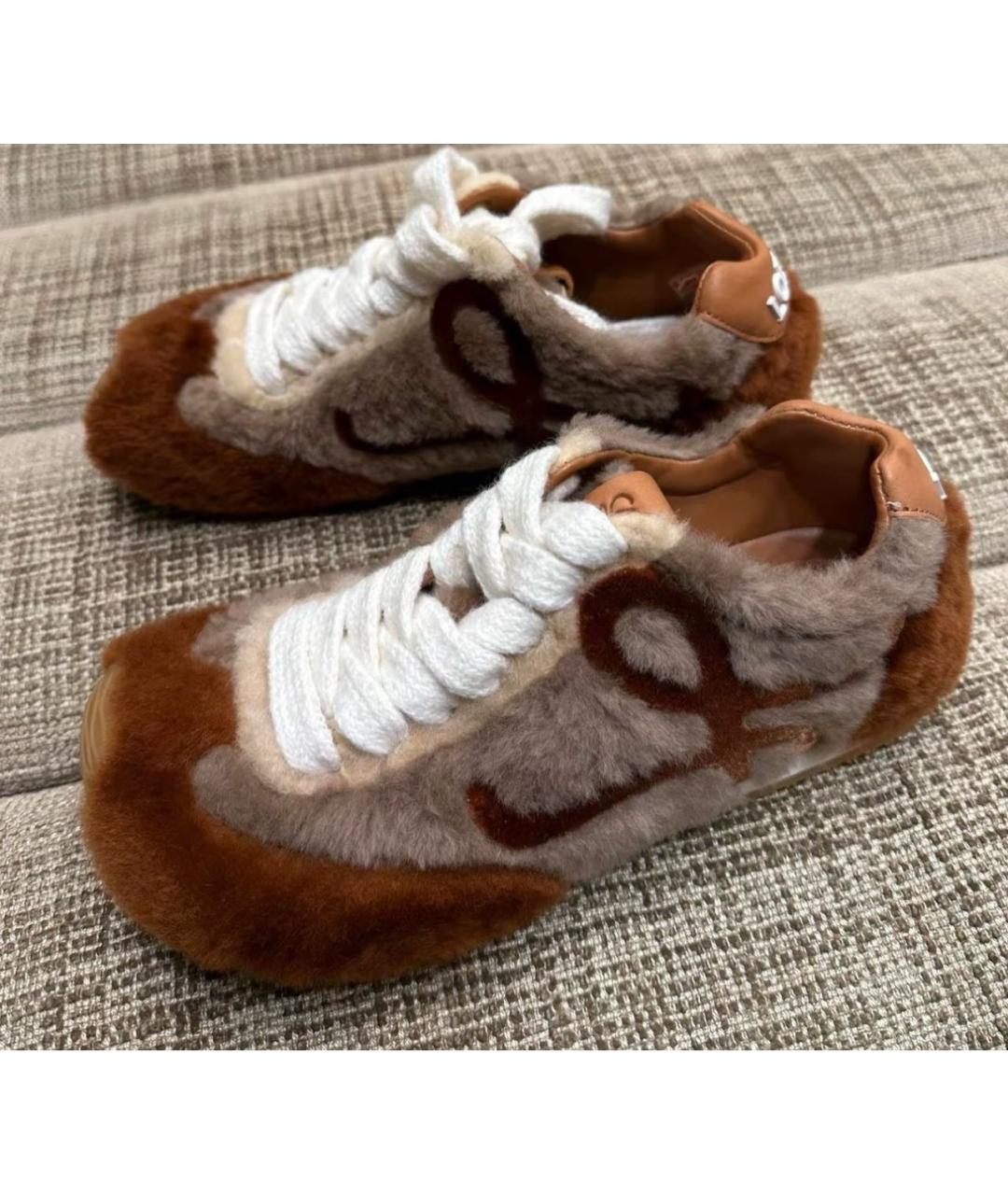 LOEWE Коричневые кроссовки, фото 6