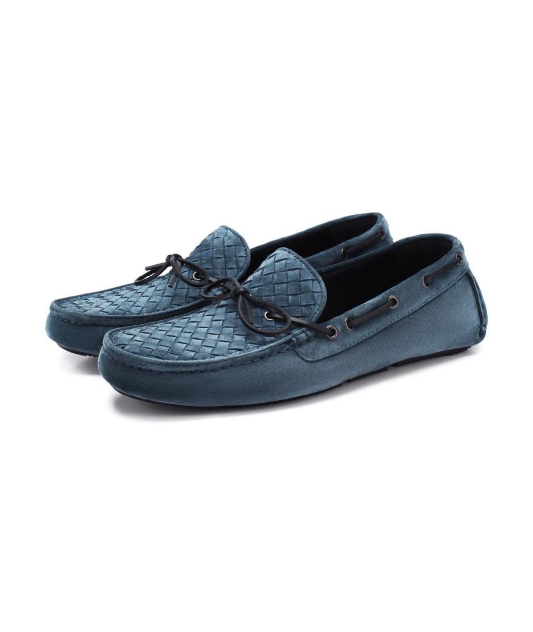 BOTTEGA VENETA Темно-синие замшевые мокасины, фото 2