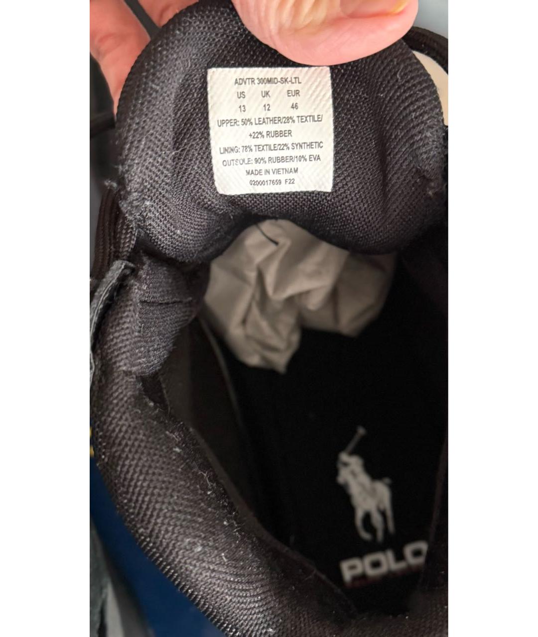 POLO RALPH LAUREN Черные текстильные высокие ботинки, фото 6