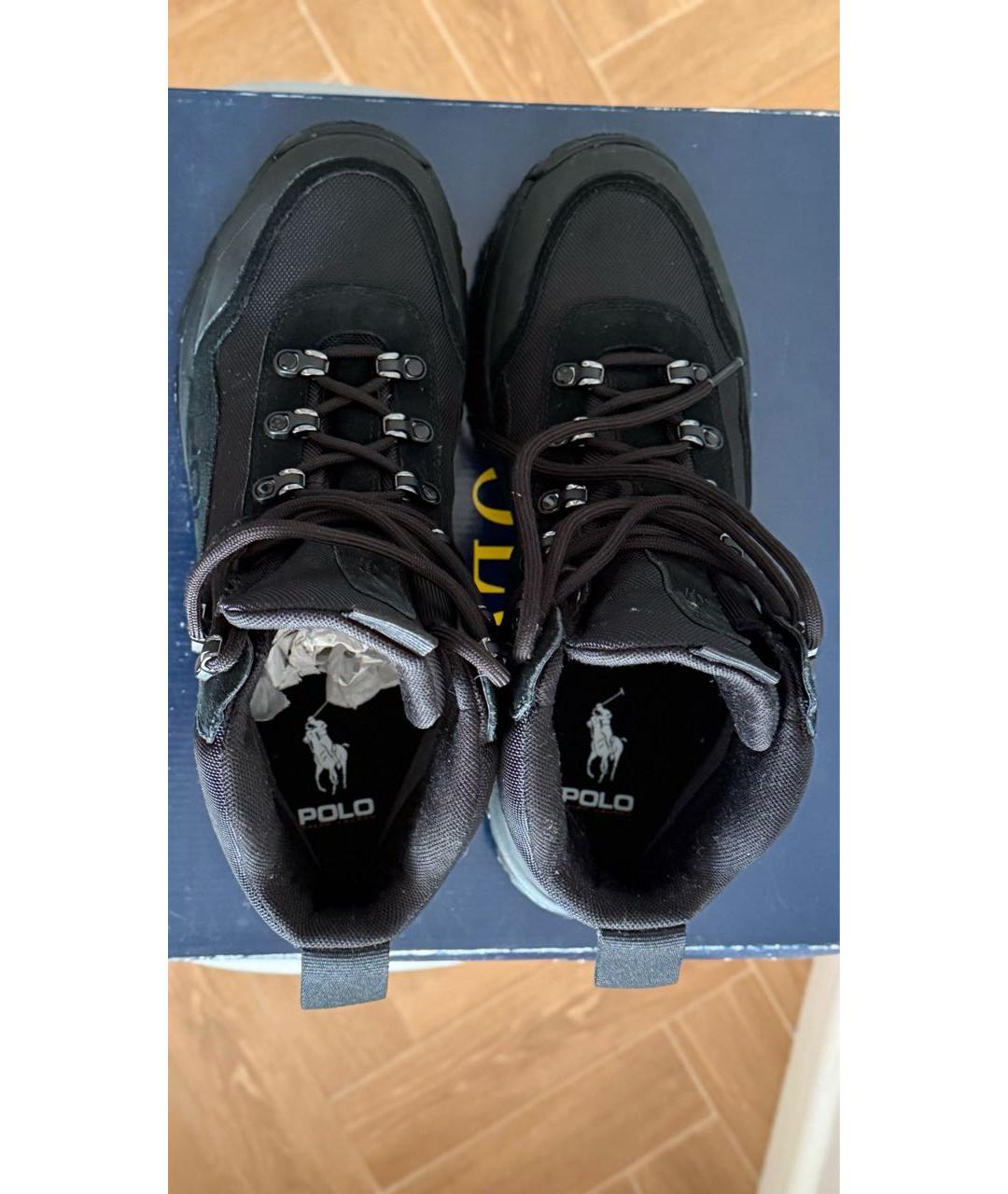 POLO RALPH LAUREN Черные текстильные высокие ботинки, фото 3