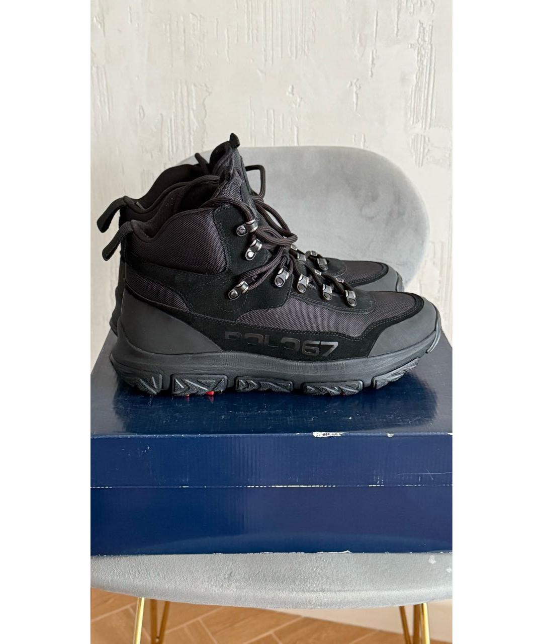 POLO RALPH LAUREN Черные текстильные высокие ботинки, фото 9