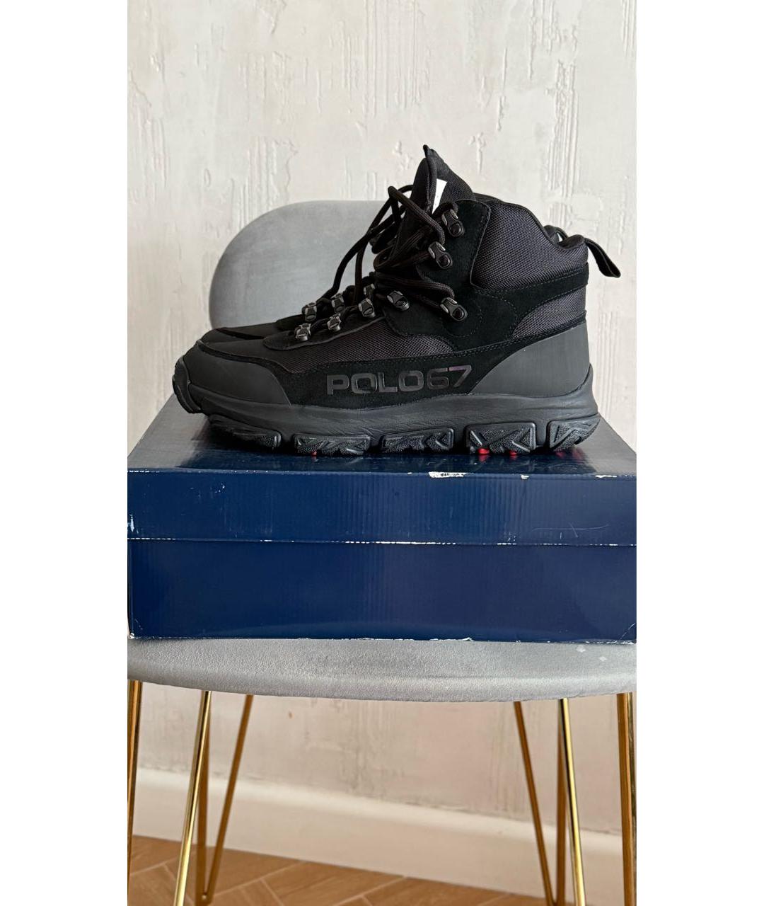 POLO RALPH LAUREN Черные текстильные высокие ботинки, фото 5