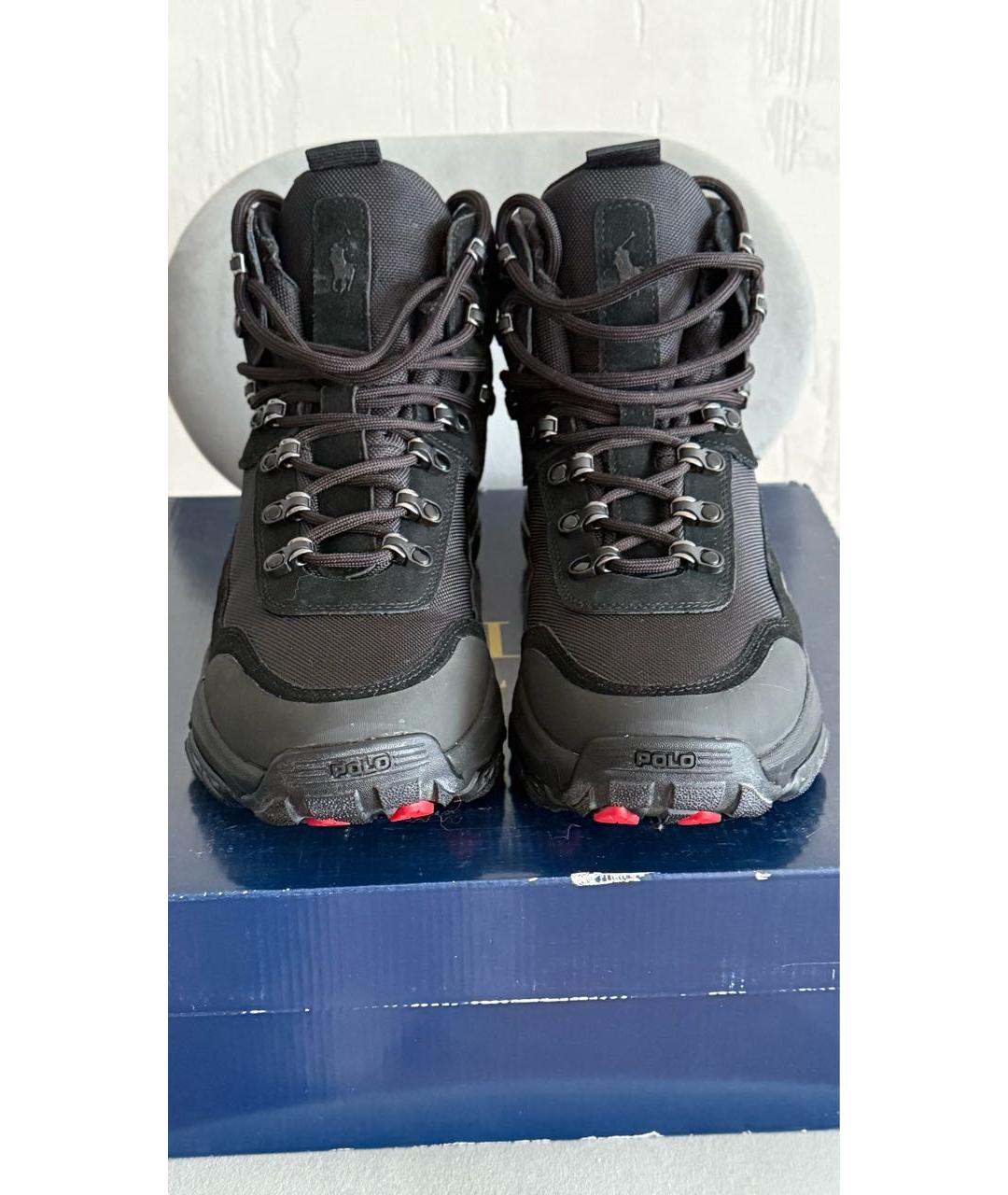 POLO RALPH LAUREN Черные текстильные высокие ботинки, фото 2