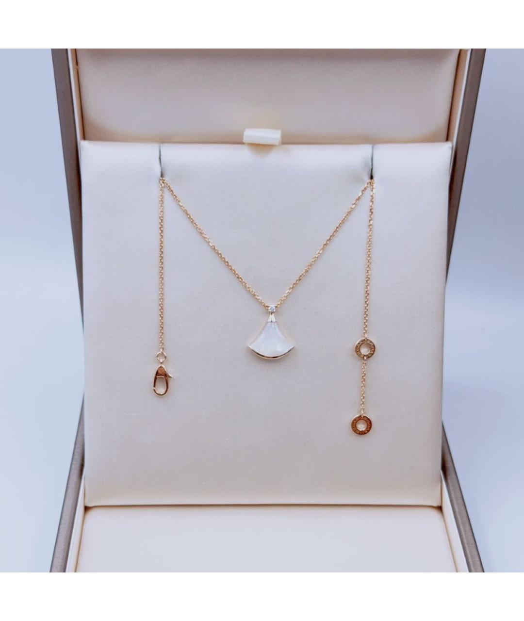 BVLGARI Белое колье из розового золота, фото 8