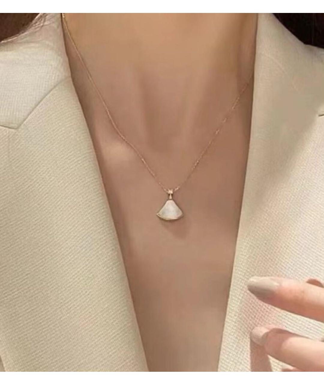 BVLGARI Белое колье из розового золота, фото 7