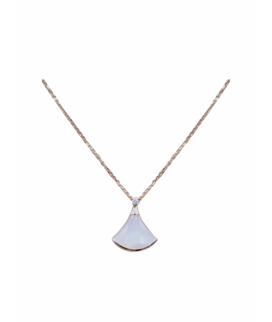BVLGARI Белое колье из розового золота, фото 1
