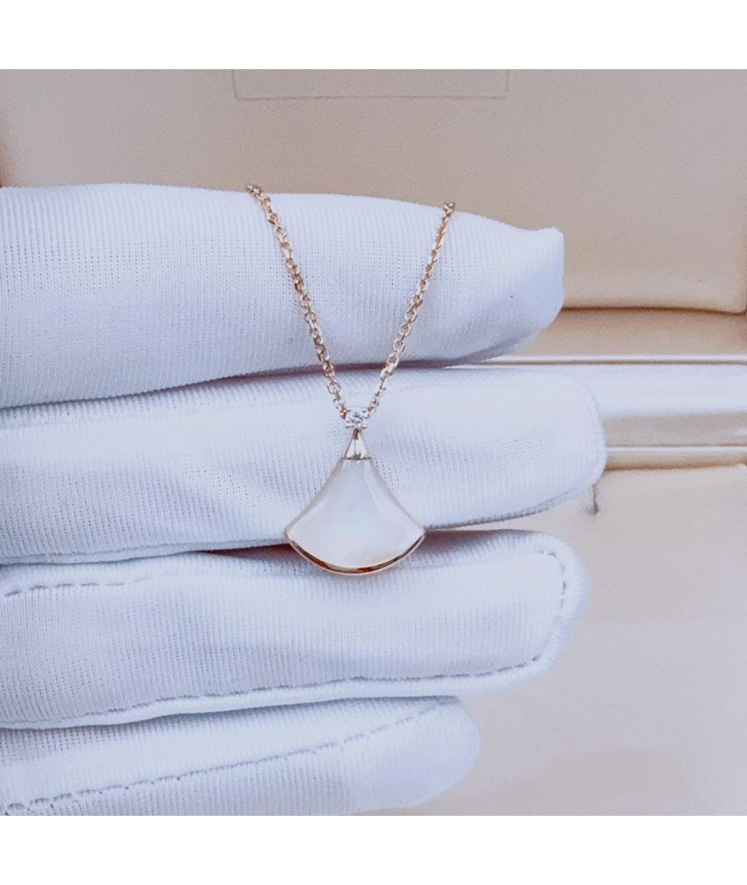 BVLGARI Белое колье из розового золота, фото 3