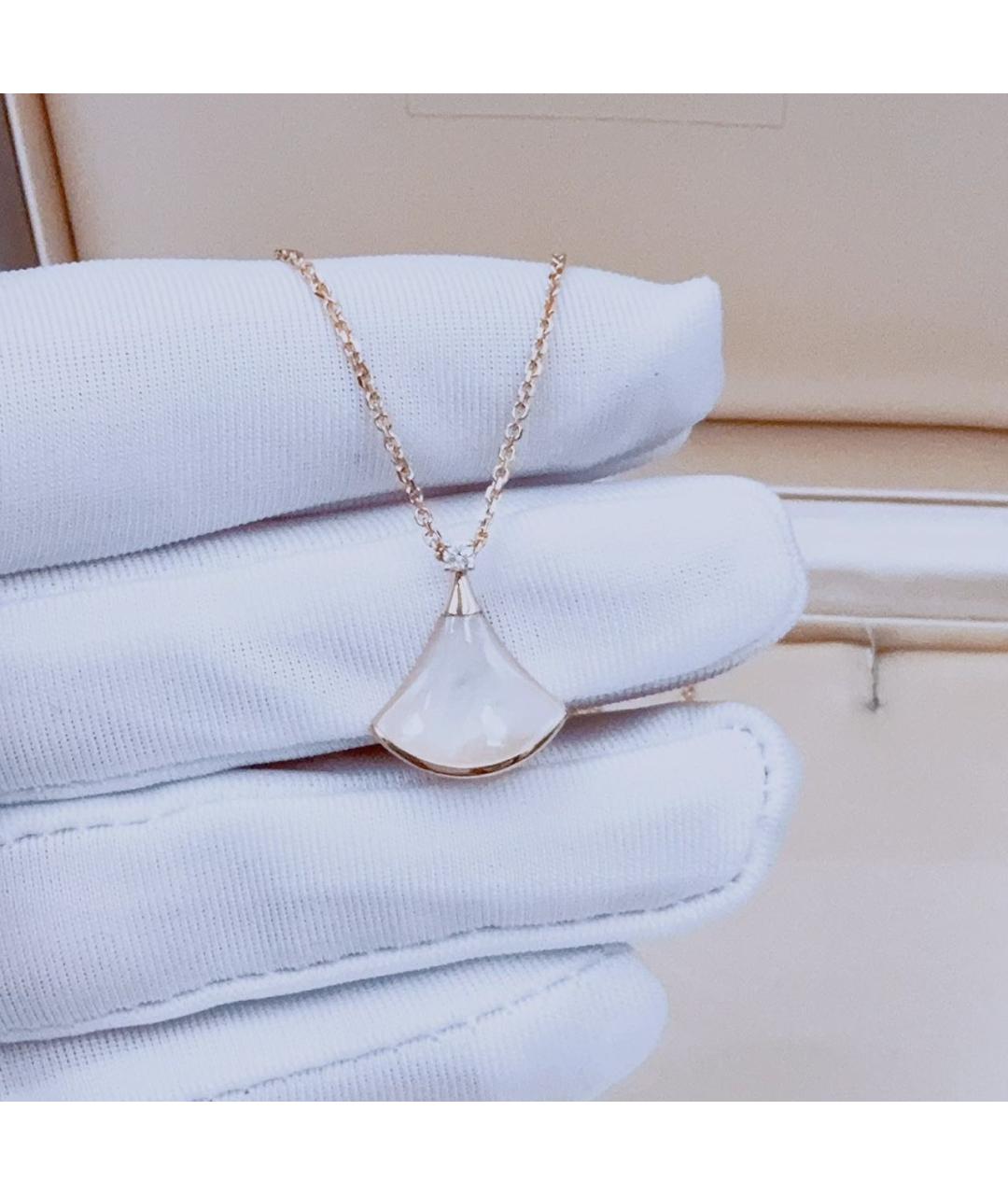 BVLGARI Белое колье из розового золота, фото 5