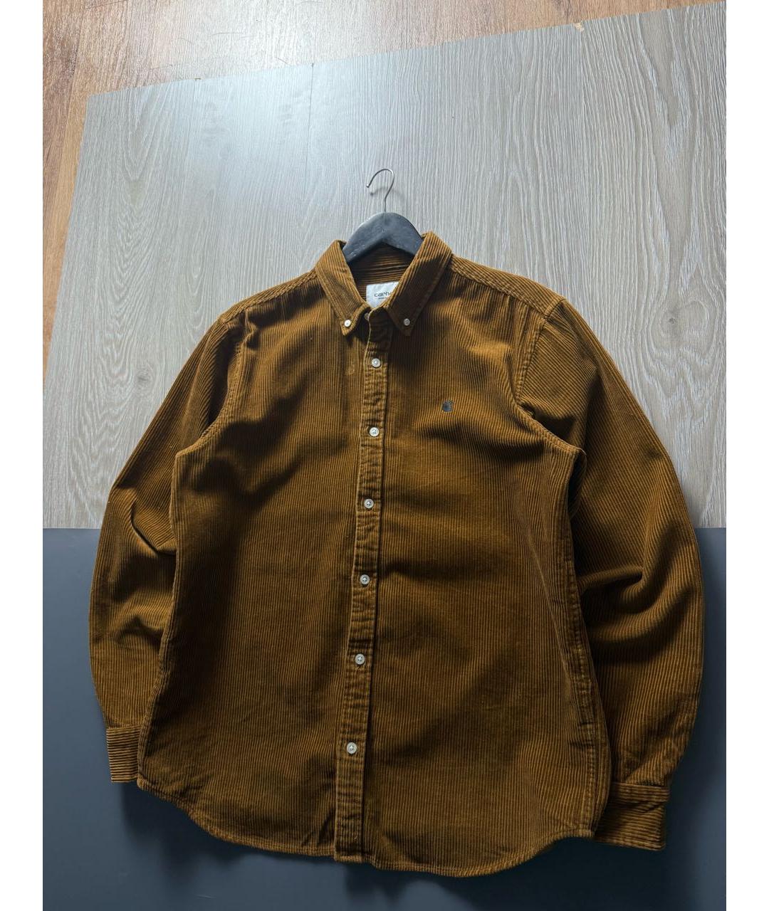 CARHARTT WIP Коричневая хлопковая кэжуал рубашка, фото 2