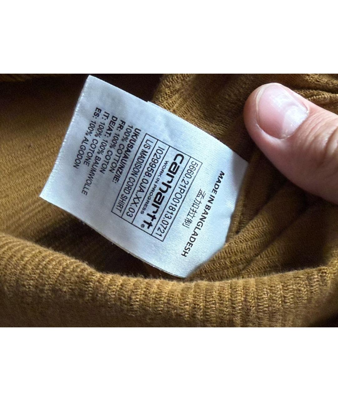 CARHARTT WIP Коричневая хлопковая кэжуал рубашка, фото 4