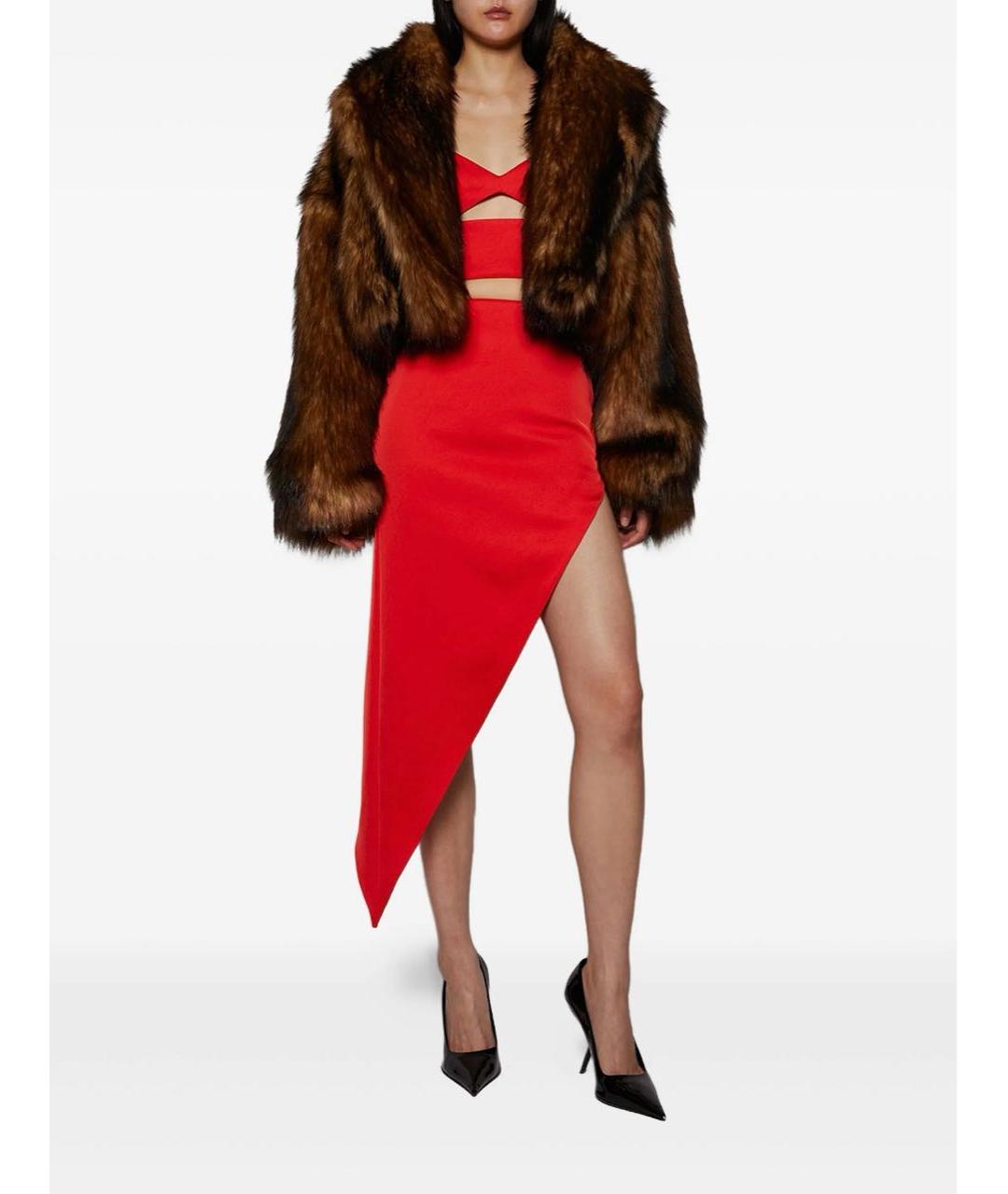 DAVID KOMA Коричневая меховая шуба, фото 3