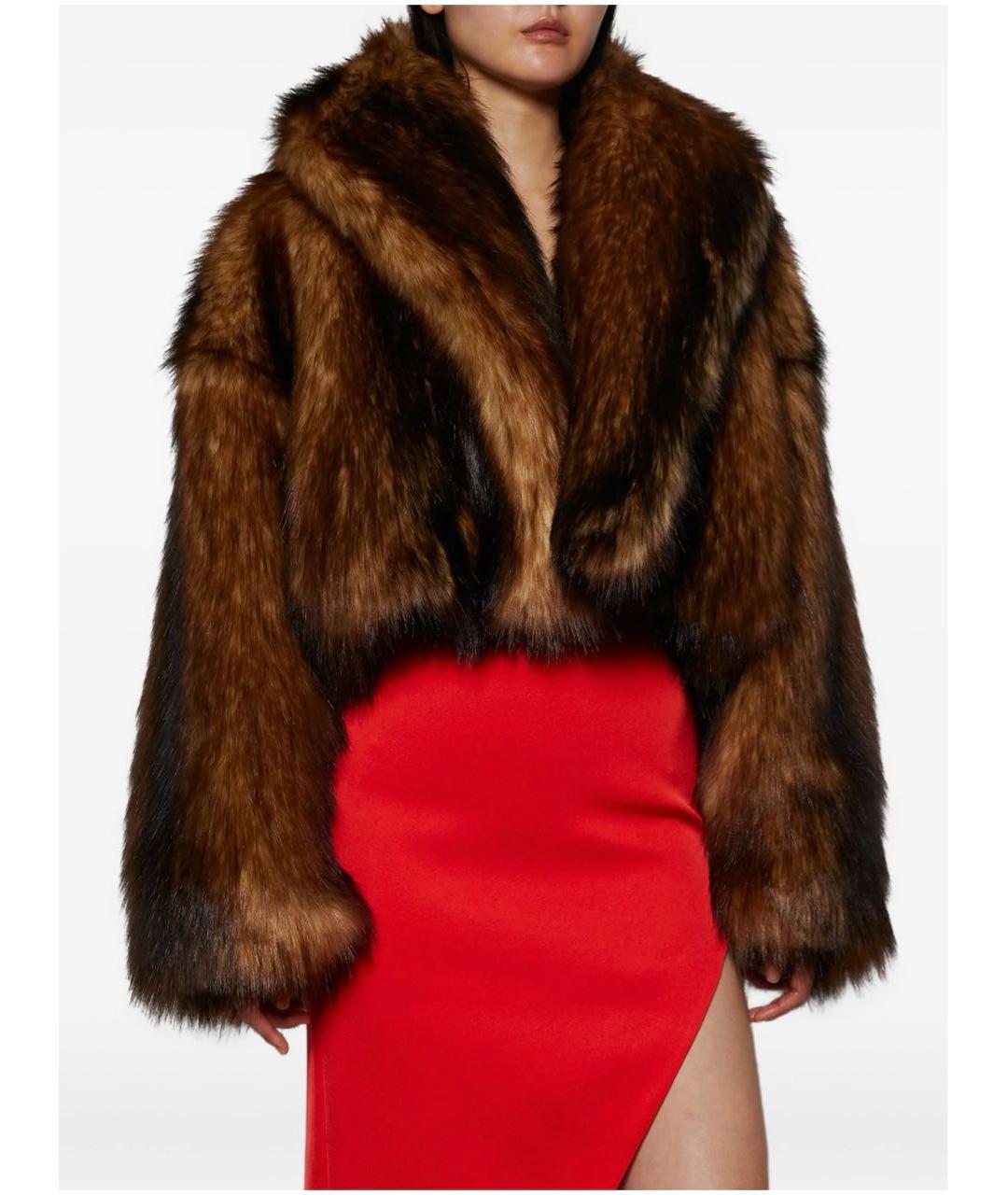 DAVID KOMA Коричневая меховая шуба, фото 2