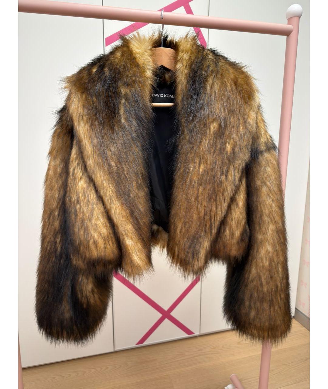 DAVID KOMA Коричневая меховая шуба, фото 5