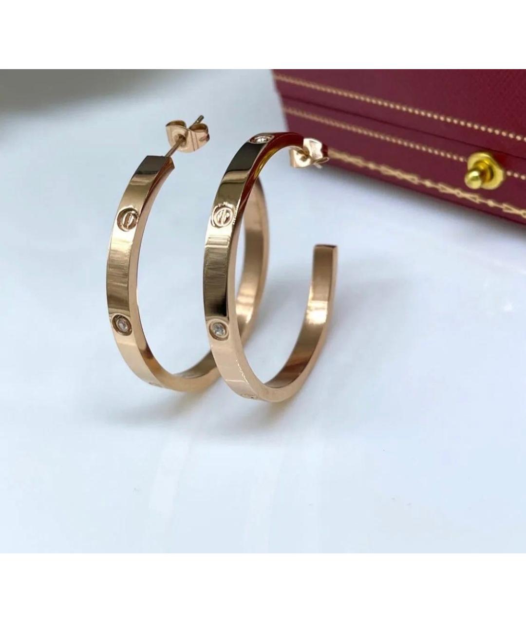 CARTIER Желтые серьги из розового золота, фото 7