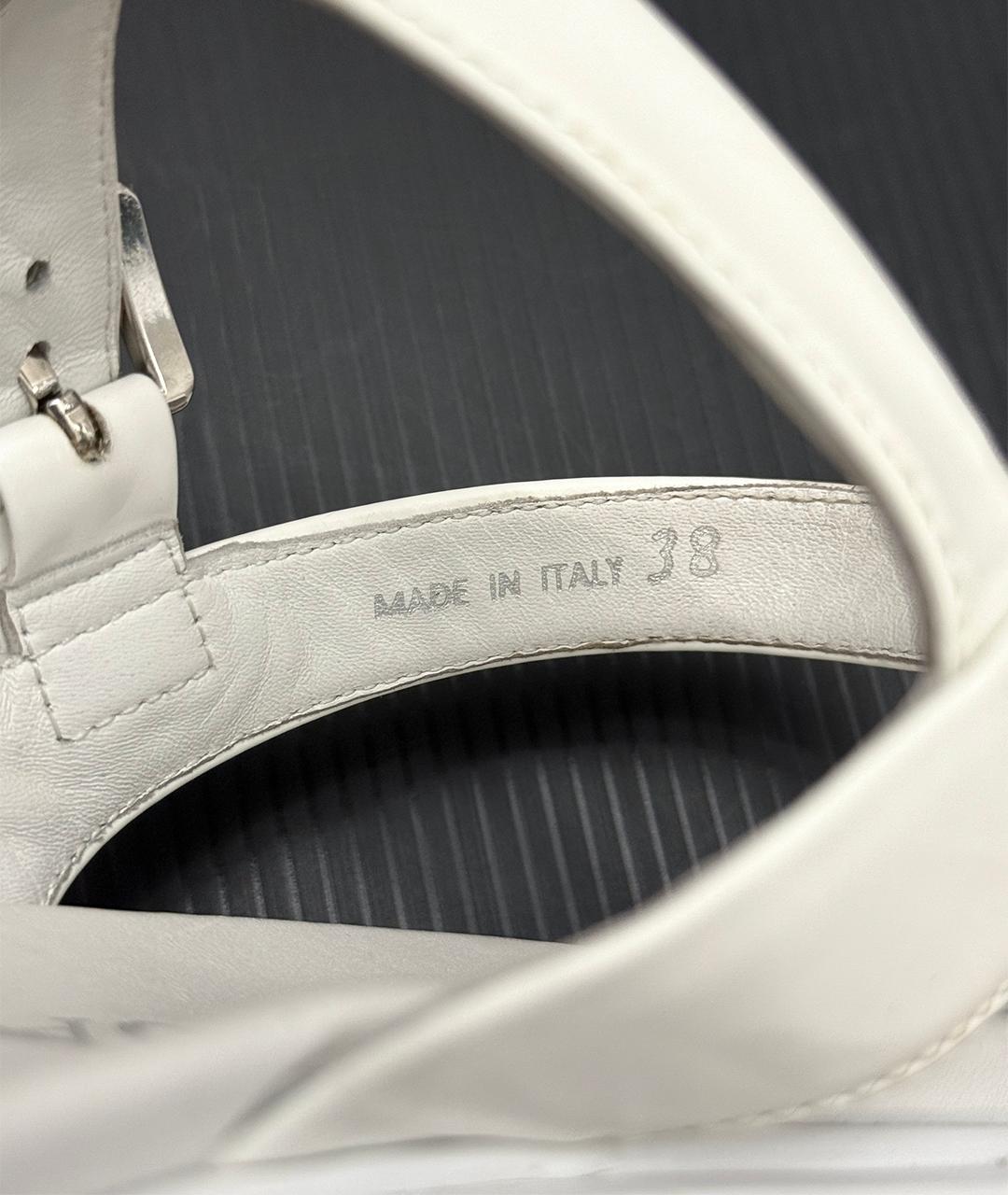 PRADA Белые кожаные босоножки, фото 9