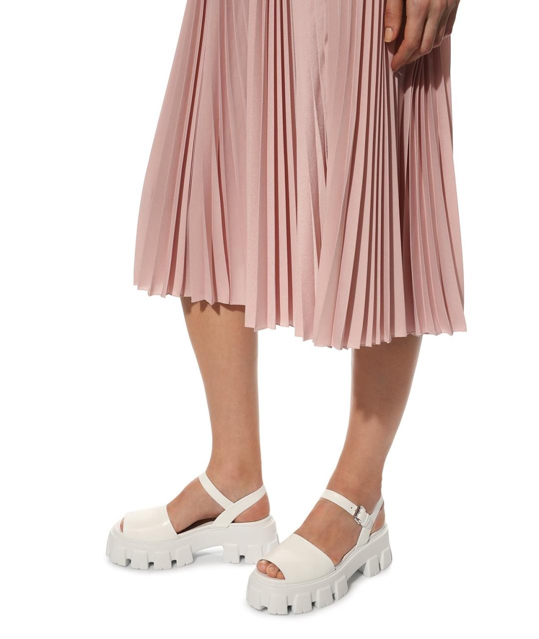 PRADA Белые кожаные босоножки, фото 8