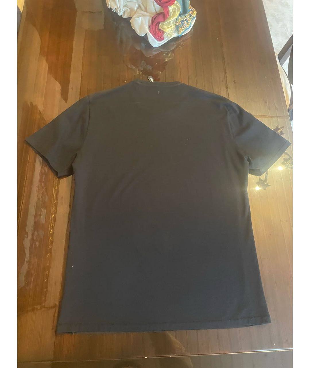 NEIL BARRETT Черная хлопковая футболка, фото 2