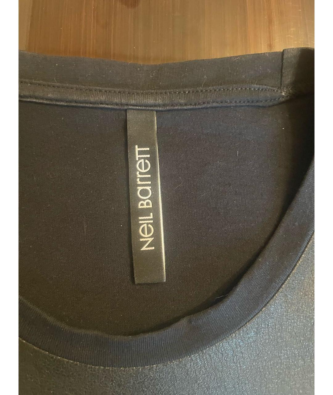 NEIL BARRETT Черная хлопковая футболка, фото 3