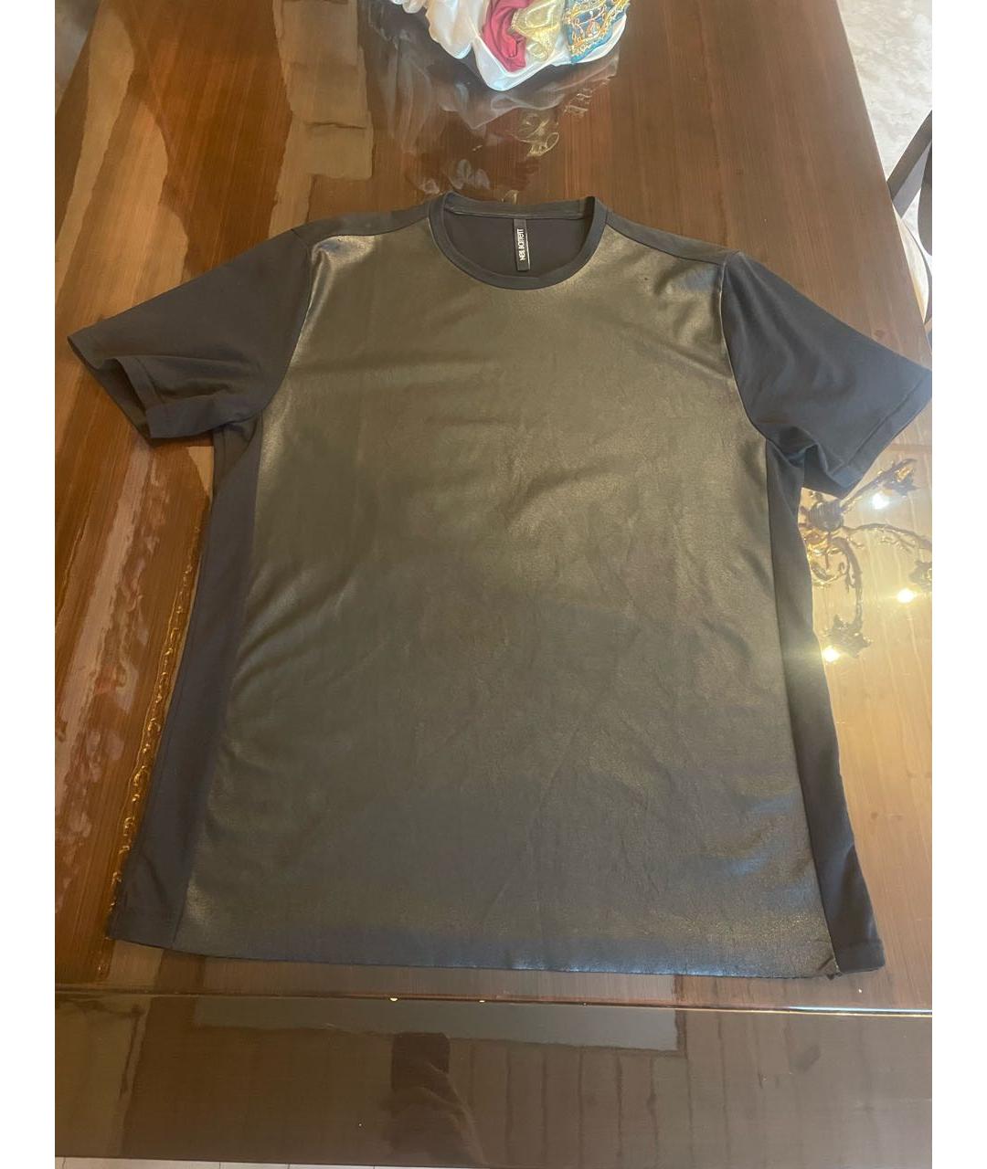 NEIL BARRETT Черная хлопковая футболка, фото 5