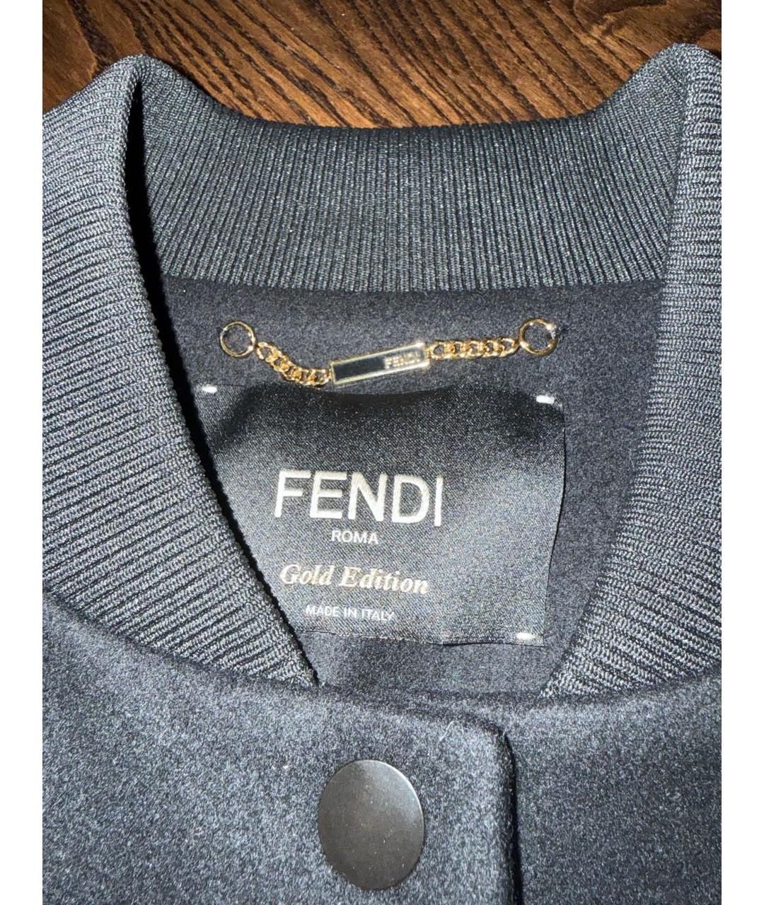 FENDI Черная шерстяная куртка, фото 3