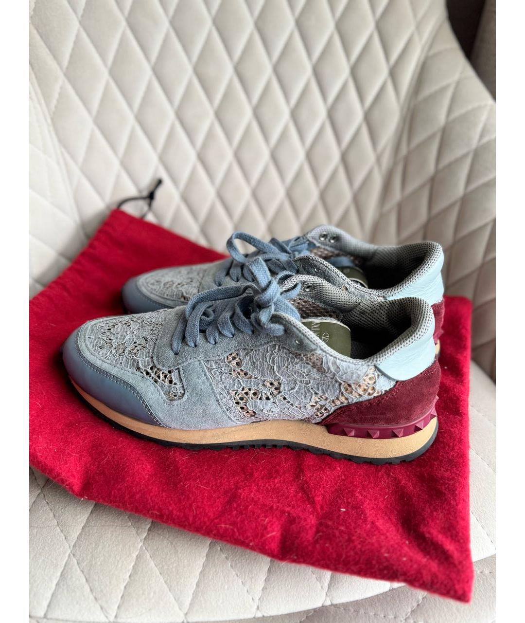 VALENTINO Голубые текстильные кроссовки, фото 6