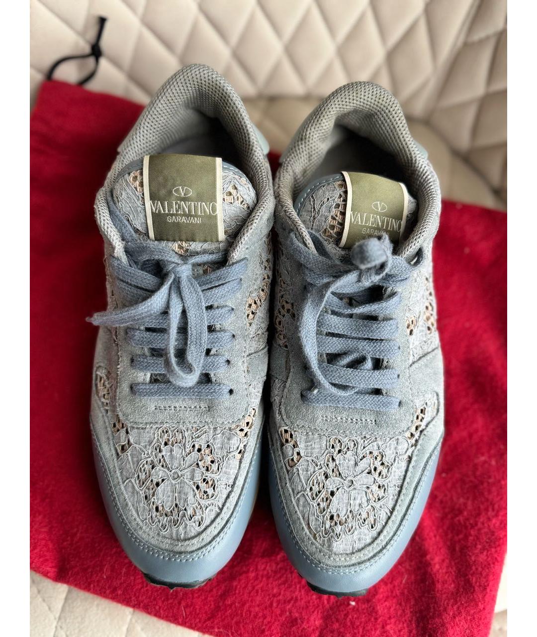 VALENTINO Голубые текстильные кроссовки, фото 2